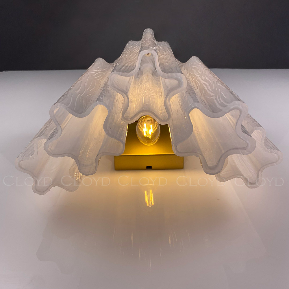 Бра Cloyd ANNO-B W1 / выс. 29 см - латунь светл. - стекло белые облака (арт.20467)