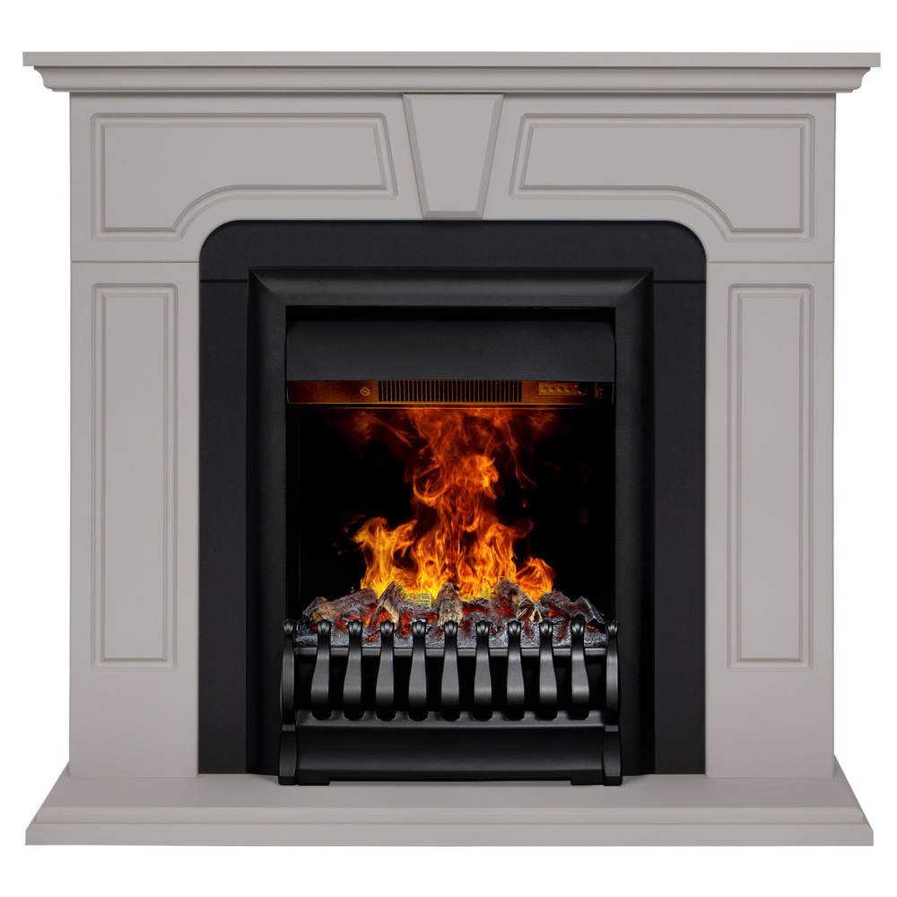 Электрокамин RealFlame Theodor Theodor BG латте с очагом Oregan 3D
