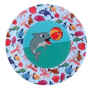 Тарелка картон. 180мм  ламин. Дельфин 1/10шт
