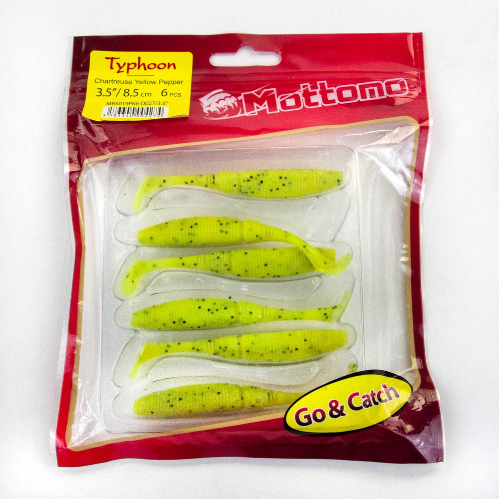 Виброхвост Mottomo Typhoon (85мм, 4гр), 6шт/уп