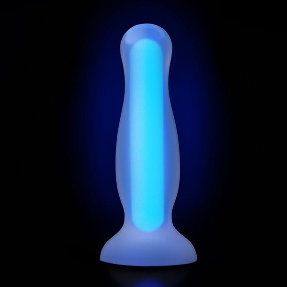 Голубая светящаяся в темноте анальная втулка 12,5см ToyFa Beyond Namor Glow 873007