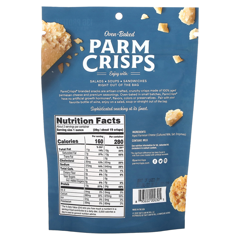 ParmCrisps, запеченные в печи, оригинальный вкус, 50 г (1,75 унции)