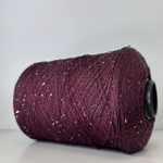 LINETTE PAILLETES - 80% лен, 20% п/а, микропайетки 2мм, ; 450м\100гр; цвет: гранатовый, пайетки серебро