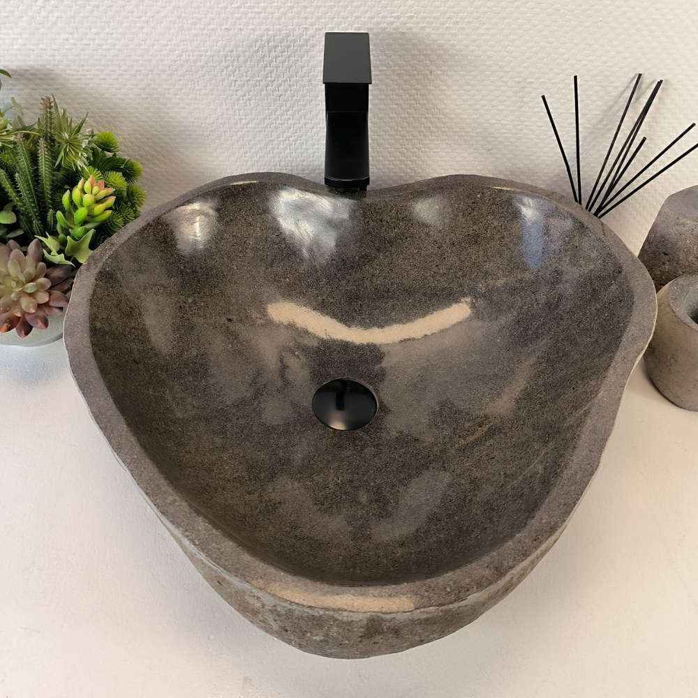 Каменная раковина из речного камня RS-05380 (53*49*15) 0857 из натурального камня