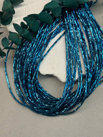 Гематит, шестигранник 2 мм, нить 40 см, синий металлик