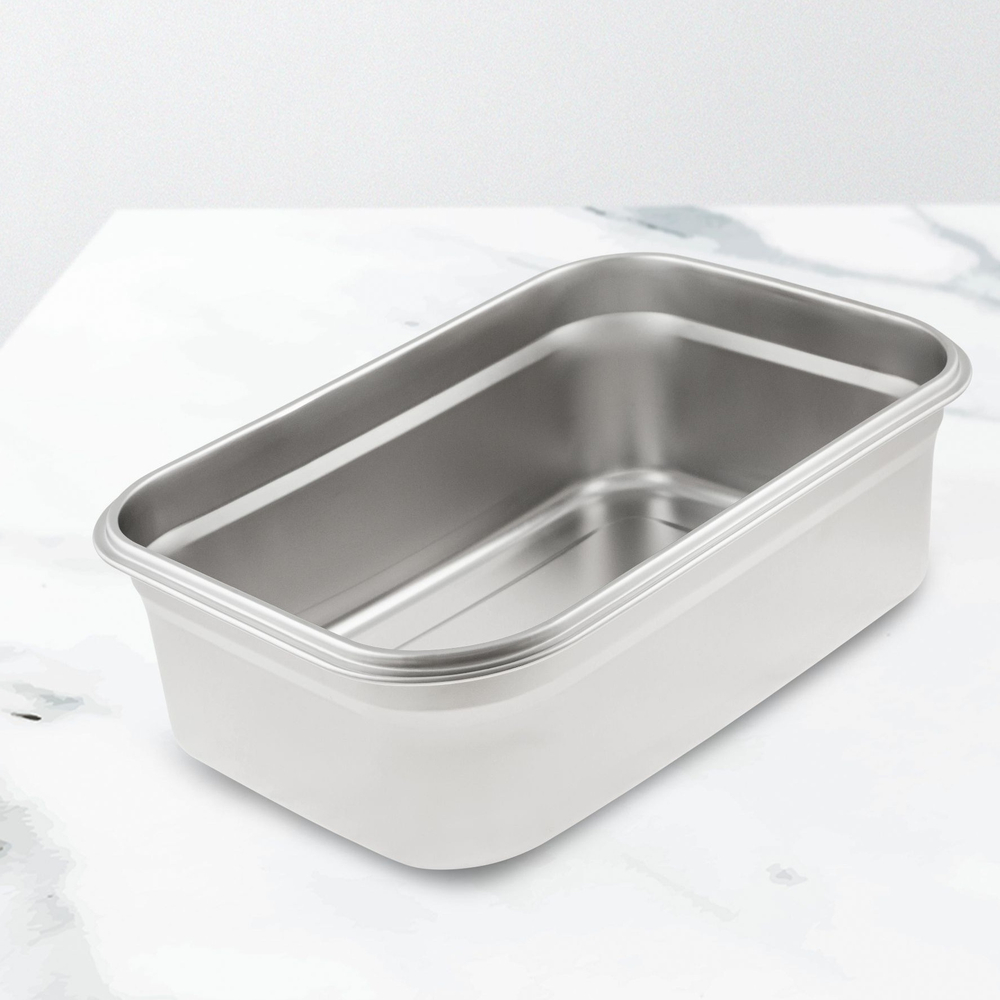 Контейнер пищевой Jolly Kitchen с крышкой, нержавеющая сталь, 32x23x10,5 (4,5 литра)