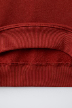 ZARA ТОЛСТОВКА С ПРИНТОМ В УНИВЕРСИТЕТСКОМ СТИЛЕ, ТЕРРАКОТОВЫЙ