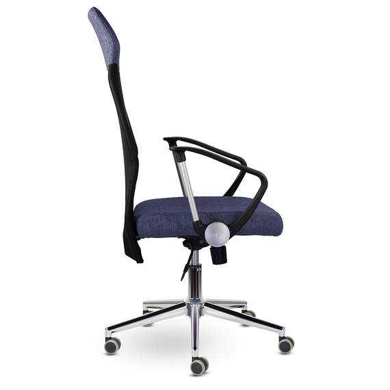 Кресло МС-040 Директ Лайт В хром Ср Moderno 07/Е11-к/Moderno 07 (синий/черный/синий)