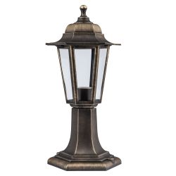Садово-парковый светильник ЭРА НТУ 06-60-001 бронза 6 гранный напольный IP44 Е27 max60Вт | Садово-парковые светильники