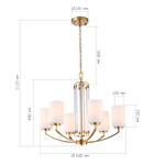 SL1403.303.06 Люстра подвесная ST-Luce Латунь/Прозрачный E27*6 40W ОПАЛ