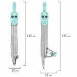 Готовальня BRAUBERG SCHOOL KIT, 11 предметов, циркуль 115 мм, циркуль 125 мм, чертежные принадлежности, мятный цвет, 210706