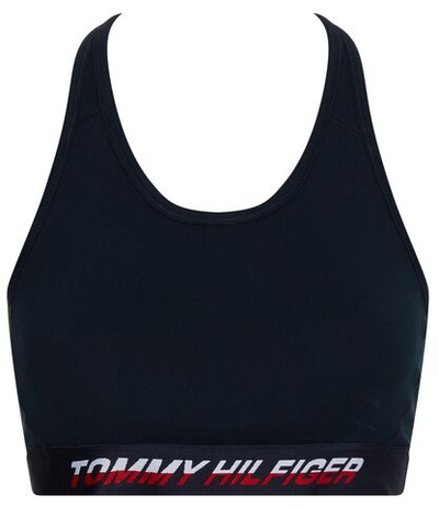 ТОП теннисный Tommy Hilfiger Mid Intensity Tape Racer Bra - desert sky split logo tape
