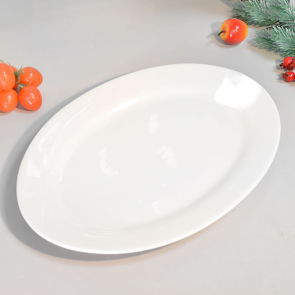 Блюдо овальное 350мм 14'' "Chan Wave Classic", ivory LQ-Q035