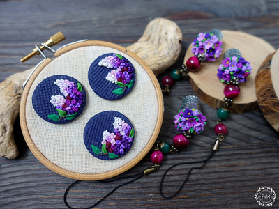 Магнит для игл "Букет сирени"