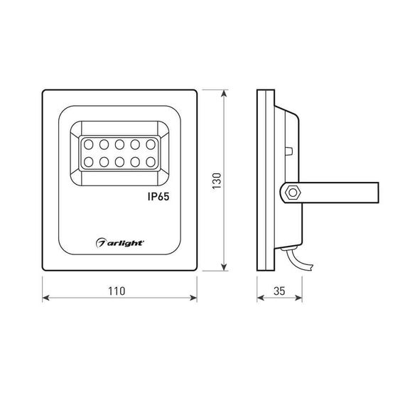 Прожектор светодиодный Arlight 10W 6400K AR-Flat-Architect-10W-220V White 022574
