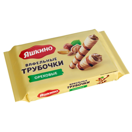 Вафельные трубочки Ореховые Яшкино 190 гр