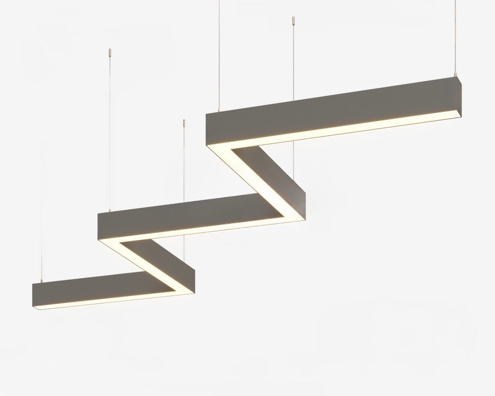 Подвесной LED светильник "ЗигЗаг" LP85-STEPS-L135-5S510 (сегмент 512 мм) 67Вт 4000К 6164Лм серый 2342х246х80мм DIOLUM