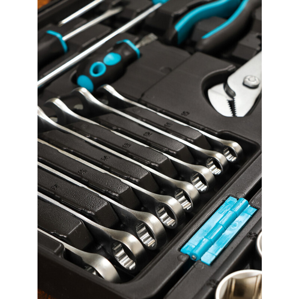 Набор слесарных инструментов Bartex, 1/2", 1/4", CrV сталь, кейс, 76 пр, шт