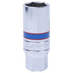 KING TONY (363521) Головка свечная шестигранная 3/8", 21 мм, резиновый фиксатор