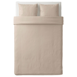 IKEA NATTJASMIN  (ИКЕА НАТТЙАСМИН)  -  Пододеяльник и 2 наволочки, светло-бежевый, 200x200/50x60 см