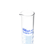 Цилиндр мерный стеклянный с носиком, 250 мл, с шестигранным стеклянным основанием