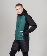 Куртка разминочная NORDSKI HYBRID HOOD Black/Alpine Green, мужская, NSM850430