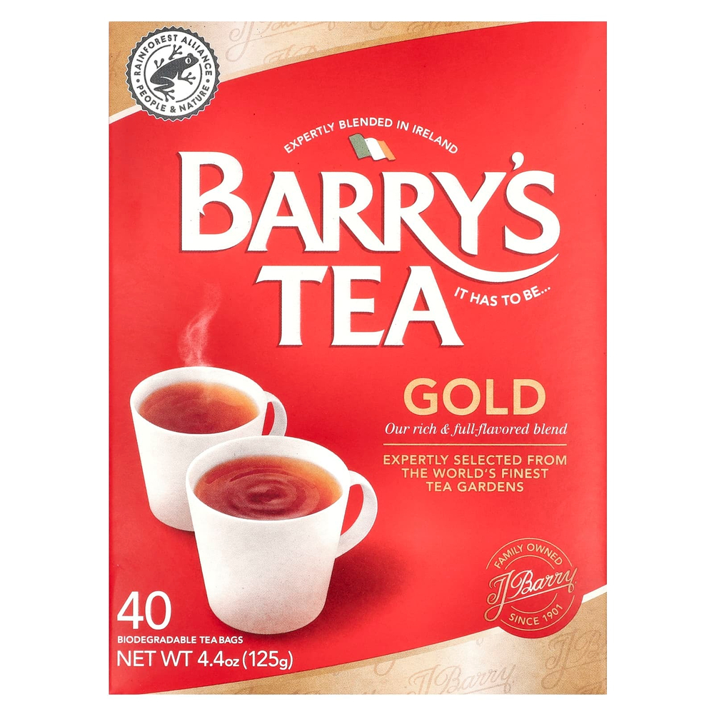Barry's Tea, Золотая смесь, 40 чайных пакетиков, 125 г (4,4 унции)