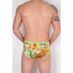 Мужские трусы брифы с разноцветным принтом и зеленой окантовкой Cosmos Colors CP40_GYO