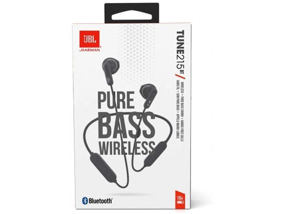 Гарнитура JBL Tune 215BT, Bluetooth, вкладыши, черный