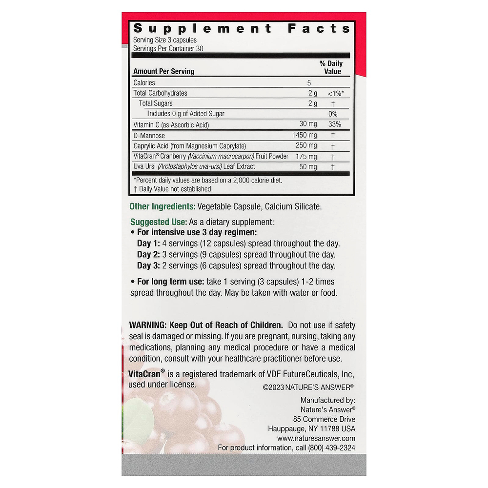 Nature's Answer, UT Answer, 90 вегетарианских капсул