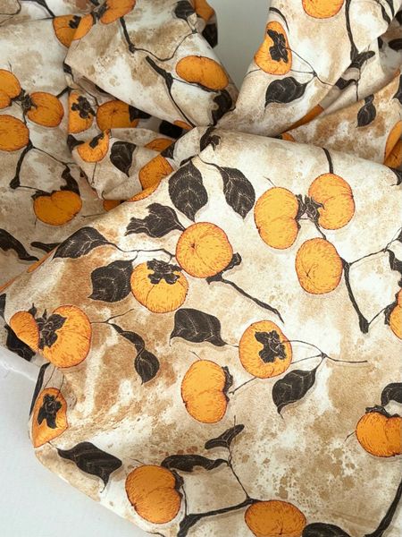 ЖЕЛТАЯ ХУРМА НА БЕЖЕВОМ - 100% хлопок 2