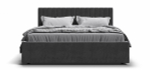 Ронда Кровать+ПМ 160 Велюр Монолит серая