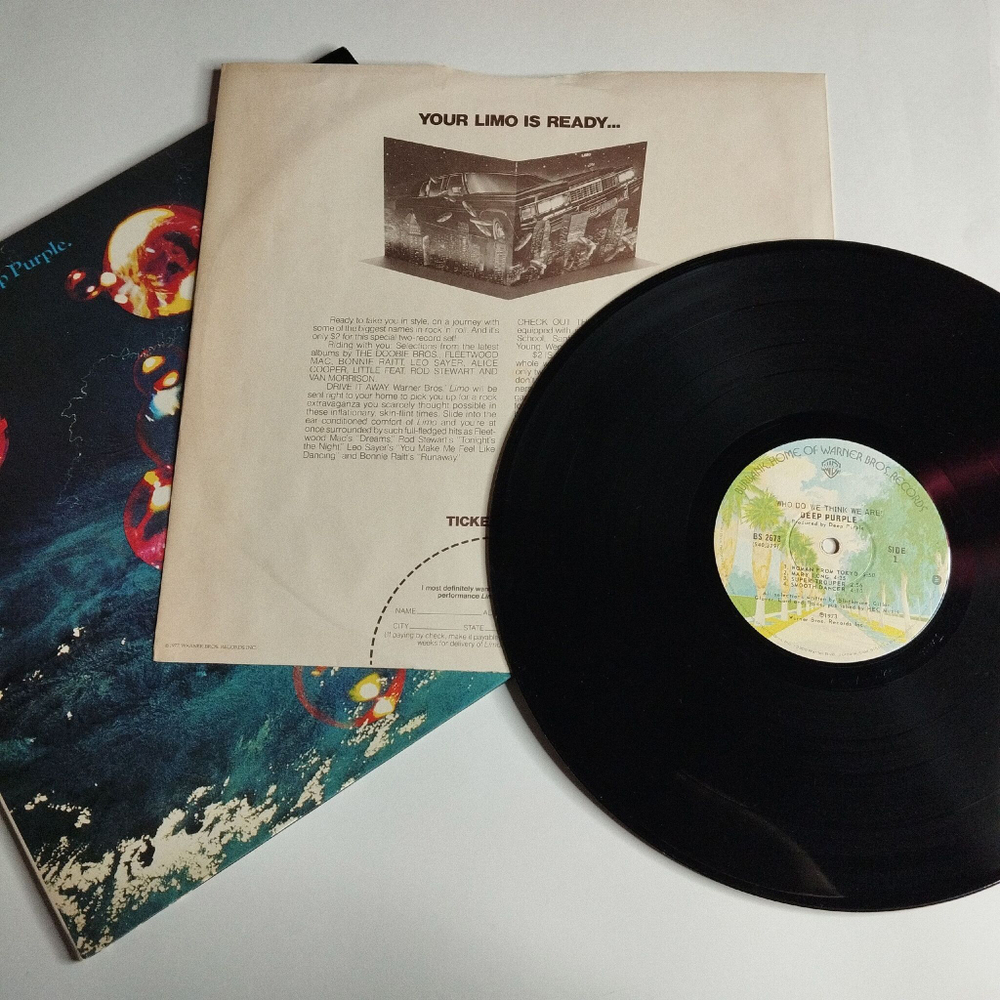 Винтажная виниловая пластинка LP Deep Purple Who Do We Think We Are (USA 1975) Rat Bat Blue