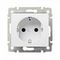 Розетка 1-м с/з крем механизм Glossa