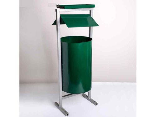 Урна У-2К круглая с пепельницей зеленая металл