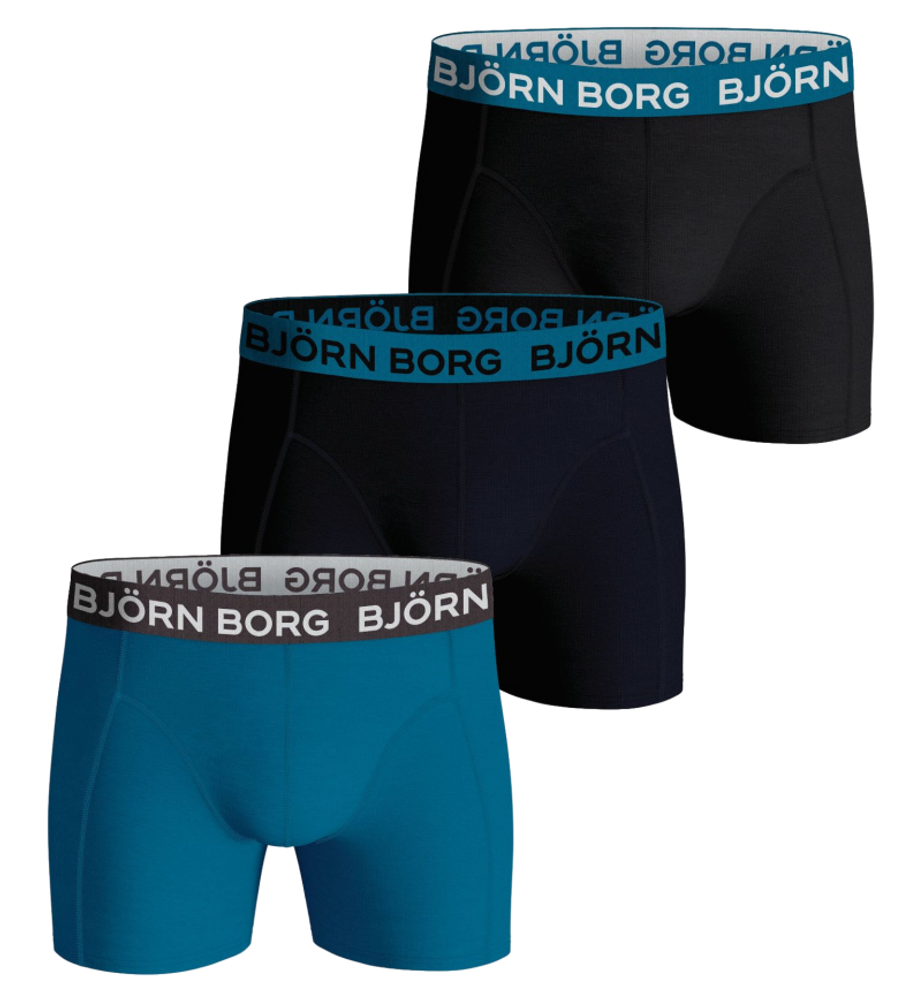 Мужские спортивные боксеры Björn Borg Cotton Stretch Boxer 3P - black/blue/navy blue