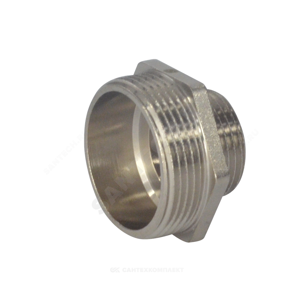 Ниппель латунь никель переходной Ду 50х32 (2"х1 1/4") НР SantechSystems