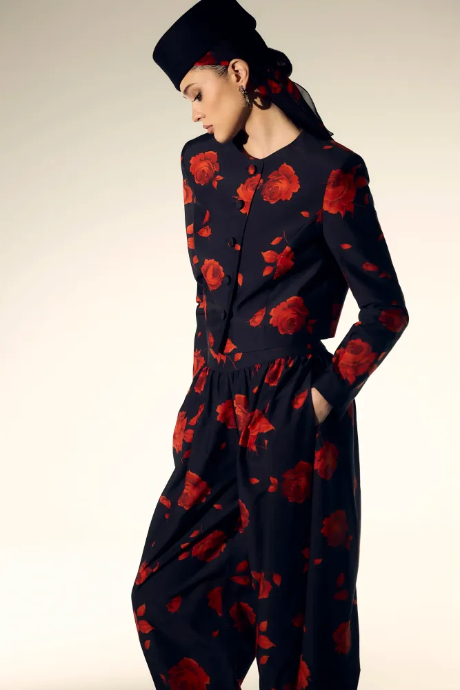 Эви (Evie), брюки из молочного батиста с цветочным принтом