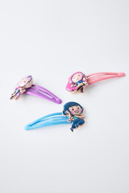 ZARA НАБОР ИЗ ТРЕХ ЗАКОЛОК ДЛЯ ВОЛОС KPOP DEMON HUNTERS™ NETFLIX ©, СИРЕНЕВЫЙ