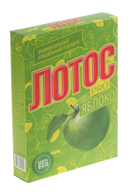 Стиральный порошок "Яблоко" ручная стирка 450г картонная упаковка ЛОТОС PRO