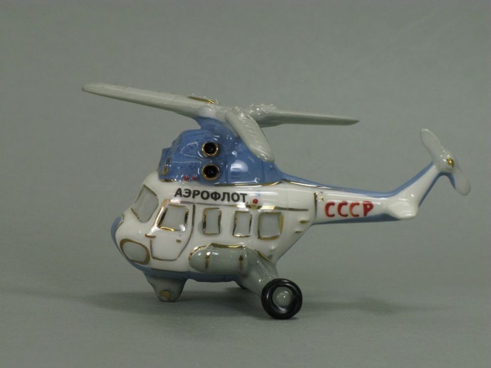 Фарфоровая елочная игрушка Вертолет