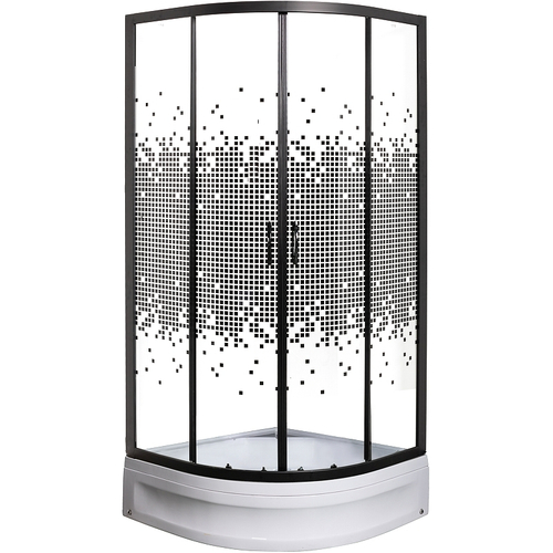 Душевой уголок Мономах ДУ 70x70 МЗ BL 10000008596 профиль Черный матовый стекло прозрачное с рисунком