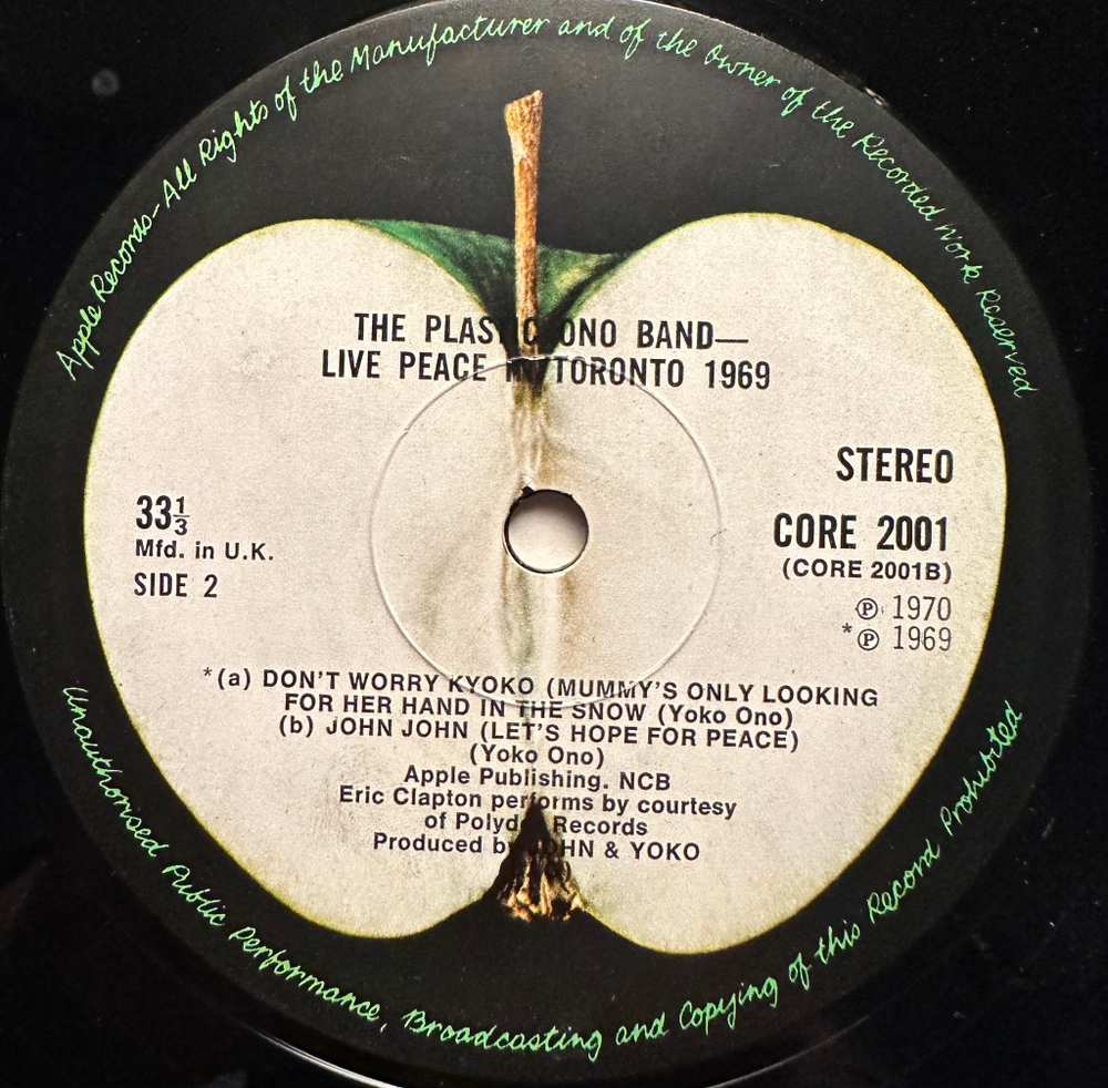 The Plastic Ono Band - Live Peace In Toronto 1969 (Англия 1969г.)