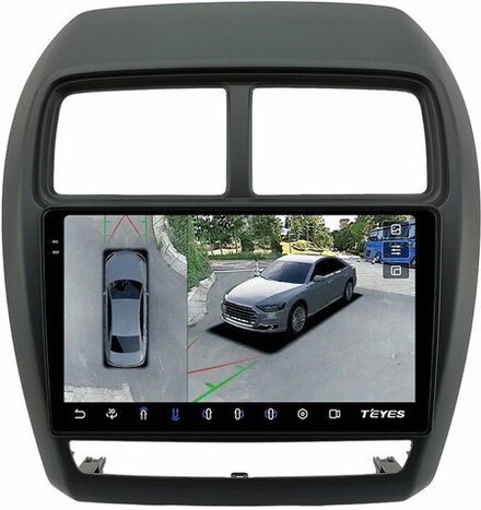 Магнитола для Mitsubishi ASX 2017+ - Teyes CC3-2K-360 монитор 9.5" 2K QLED на Android 10, 6Гб+128Гб, CarPlay, 4G SIM-слот, 4 камеры в комплекте
