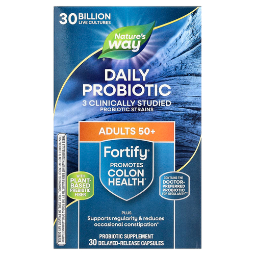 Nature's Way, Fortify®, пробиотик для ежедневного приема, для взрослых старше 50 лет, 30 млрд КОЕ, 30 капсул с отсроченным высвобождением