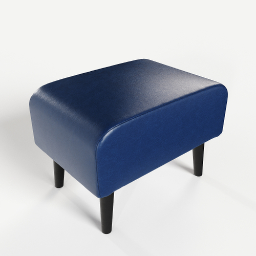 Пуф на высоких ножках Фантазёр из синей эко-кожи в офис, дом, салон красоты, прихожая, гостиная, на кухню, в кафе, в зону ожидания, в коридор, к туалетному столику. Банкетка, подставка.