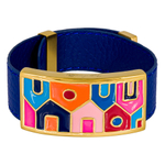 Браслет Fiore Luna на синем кожаном ремешке CB11318-19 R