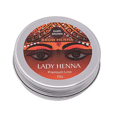 Lady Henna Premium Line Краска для бровей на основе хны. Тёмно-коричневый 10 г