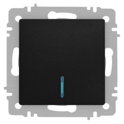 Выключатель Intro Accent 6-102-05 с подсветкой, 10А-250В, IP20, СУ, AL/CU, антрацит | Intro