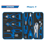 Набор инструментов "ACTION" в красной тележке, 327 предметов KING TONY 934-327MRV